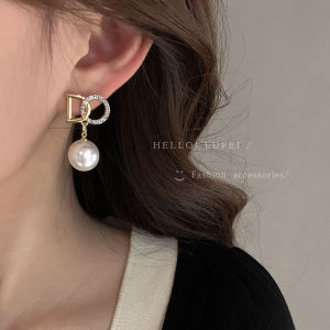 Elegant Beaded Earrings Womens Versatile High-End Feel Trendy Fresh out Winter Collection Fashion Jewelry Hoops