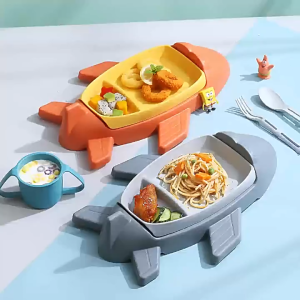 Baby Feeding Set Plate Spoon Fork Cup Bowl 6 Pieces Car-shaped Tableware Kids Children Dinnerware