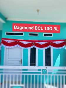Bendera Backgroun Pita Polos Merah putih 10 glombang