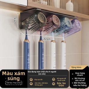 MOSHANG | Cốc Súc Miệng Treo Tường Không Khoan Dưới Gương Tương Thích Bàn Chải Đánh Răng Điện
