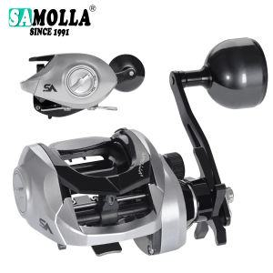 SAMOLLA Large New Baitcasting Fishing Reel Saltwater Waterproof Sea Fishing 6.3:1 15KG Drag Catfishing Trolling Metal Base
