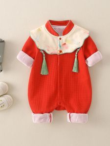 Spring Autumn New Style Baby Romper Double Layer Long Sleeve One Month Hundred Days Cotton Onesie Infant Toddler Clothes