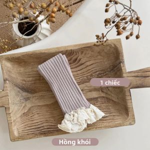 Quần Legging Bé Gái Mùa Thu Chất Liệu Cotton Viền Ren Kiểu Dáng Sọc Quần Trẻ Em Mặc Thường Ngày Cạp Cao Lưng Thun Quần Trẻ Em