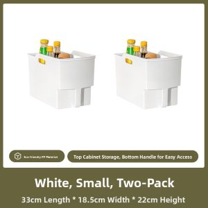 Kitchen Cabinet Storage Box with Handle Multi-Functional Top Cabinet Organizer Box Waterproof Design Durable Plastic Material