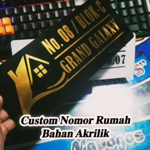 CUSTOM NOMOR RUMAH BAHAN AKRILIK TAHAN PANAS DAN AIR