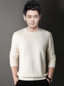 ROMON | Romon Mens Knitted Sweater Round Neck Loose Fit Solid Color Casual Base Layer Winter Fashion Business Casual Long Sleeve