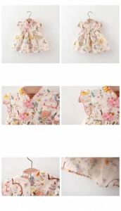 0-4 Years Old Chinese Style Baby Girl Dresses Adorable Rabbit Children Dresses Unique Button Kid Clothes Fashion Toddler Costume