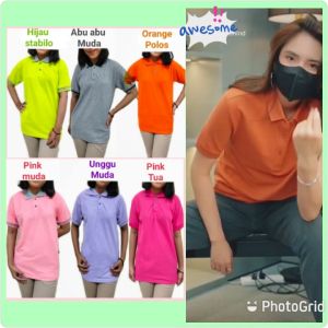 ( BISA COD ) Kaos Kerah LIST Polos Wanita / Kaos kerah wanita lengan pendek LIST / Baju Kerah Polos Wanita lengan pendek