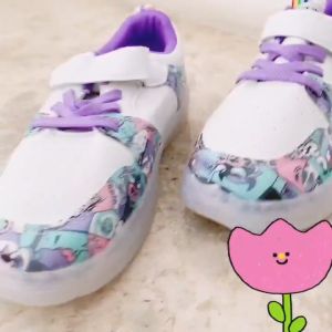 Sepatu Sneakers Princess Lampu LED Anak usia 1 2 3 4 5 6 tahun / Sepatu Kets Tali Perekat Anak Balita Cewek Princess Peri / Sepatu MENYALA Anak Perempuan Fashion Sporty / Sepatu Baby Casual Wanita Sol Menyala Motif Peri / Sepatu Running Anak Modis Lucu