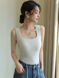 miiow | Womens Square Collar Strap Vest 2024 New Style With Chest Pad Inner Wear Base Layer Warm Underwear Top Cat Person MiiOW