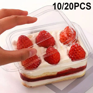 10/20PCS Transparent Cake Box Tiramisu Dessert Disposable Plastic Cake Box Party Wedding Christmas Restaurant