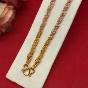 สร้อยคอลายเกลียวมาลัย ชุบ3K ความยาว 20 นิ้ว สร้อยแฟชั่น ใส่ได้ทุกโอกาส ใส่อาบน้ำได้ งานสวย พร้อมส่ง รูปถ่ายจากสินค้าจริง