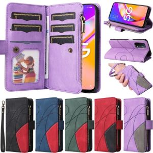 Zipper Casing For Xiaomi 13 Lite 13 Pro Poco M4 Pro 4G X4 Pro 5G M5 4G M4 5G Poco M4 Pro 5G Redmi 10A 10C 10 5G Luxury 9 Card Slots Splice Wallet Pu Leather Flip Stand Cover Case