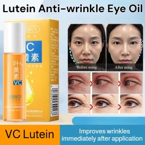 Anti-Wrinkle Eye Serum Oil with Roller Lutein VC Firm Eye Essence Oil Remove Eye Bags Dark Circles Puffiness Light Fine Lines
