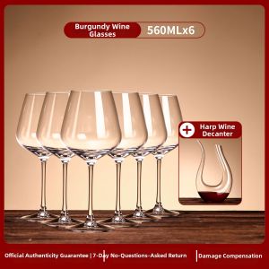 ZHUXI | Luxurious Burgundy Wine Glasses and Decanter Set