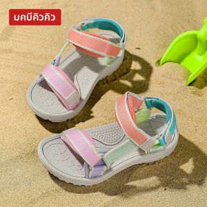 เด็กผู้หญิงน่ารักรองเท้าแตะ Macaron สีเด็กรองเท้าชายหาดเด็กวัยหัดเดินรองเท้าแตะฤดูร้อนระบายอากาศสําหรับของขวัญวันเกิดขนาดเด็กเล็ก