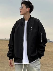 Rộng Rãi Thoải Mái Quần Áo Bảo Hộ Lao Động Nam Áo Khoác Mùa Thu Phong Cách Chức Năng Mùa Xuân Bóng Chày Phi Công Đường Phố Cao Cấp Áo Khoác Thanh Niên Thời Trang Tay Dài Khóa Kéo