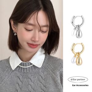 Elegant Silver Pearl Waterdrop Earrings Womens Fashion Jewelry Simple Luxury Drop Earrings  out New 2025 Ear Jewelry