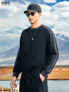 Enjeolon Heavyweight Color Block Hoodie Mens Loose Sporty Casual Top Breathable Comfortable Polyester Cotton Blend Hoodie