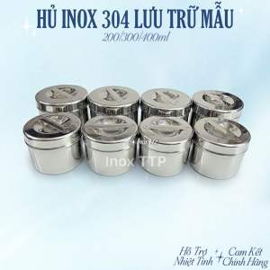 Hủ inox 304 lưu mẫu thực phẩm / Hủ inox liền khối 200ml300ml400ml