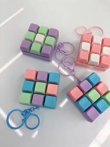 Christmas Gifts 4 Keyboard Key Toy Anti Stress Finger DIY Button Keycap Creative Bag Pendant Fidget Decompression Stress Relief