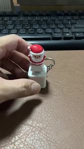 EELHOE | 【New】Christmas Santa Claus Light Sound Stress Relief Keychain Cute Luminous Voice Keyring Creative Fidget Toy For Xmas Gifts