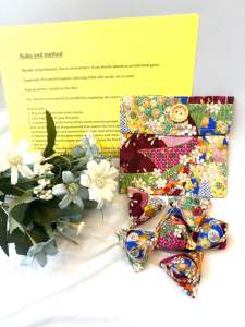 Five 5 Stones Game with Carrier Extra Stone + instruction Sheet Japan Fabric (limited set)