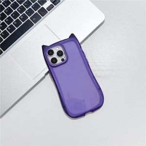 💗เคสใสมีหูแมวน่ารักเทรนด์อินเทอร์เน็ตคนดัง + มีในสต็อก + เคสใสลายปลาคอดสำหรับ iPhone 15 14 Plus 13 12 11 Pro Max กรอบเกราะกันกระแทกป้องกันกล้องเคส TPU นิ่ม