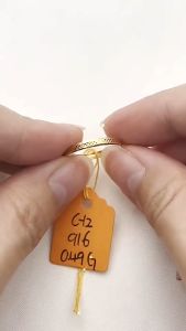 细戒指黄金916 Thin Ring Gold 916 Cincin Belah Rotan Budget Nipis YHH