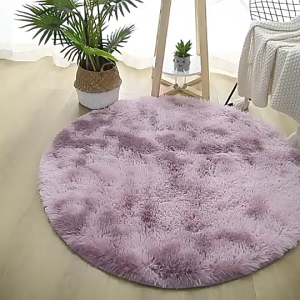 Circular tie dye silk wool carpet anti slip home bedroom mat home decoration carpet