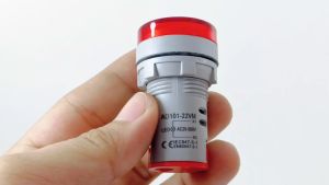 Pilot Lamp LED Volt Indikator 22mm AC Lampu Indikator 22 mm VAC AD101-22VM