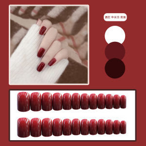 Wear-Resistant Nail Patch for Students and Brides Simple White to Red Ombre Nail Art with Minimalistic Design for Any Skin Type
