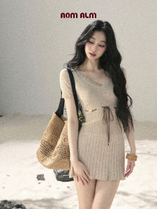 SHAOYEYAN | French Lace Knit Short Sleeve Summer Mini Dress