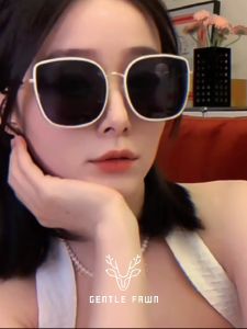 GENTLE FAWN Kacamata Hitam Sunglasses Polarized Anti UV400 Metal Model Oversized Korea Fashion Wanita Modern Kekinian 2006