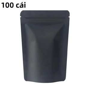 100 Chiếc Túi Zip Đựng Đồ Nhà Bếp Bằng Màng Mylar Chống Ẩm Chất Liệu Nhôm Mờ Niêm Phong Dùng Đựng Cà Phê Thực Phẩm Khô Túi Đứng Bằng Nhựa