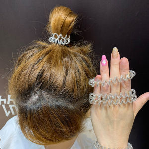 ริบบิ้นโทรศัพท์แบบโซ่ผมสไตล์เกาหลี 3 ชิ้น ไม่มีรอย ดีไซน์เรียบง่าย สไตล์สตรีท แฟชั่น วัสดุอื่นๆ ใหม่