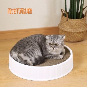 TRENY Cat Toy Durable Corrugated Paper Scratcher Removable Washable Replacement Scratch Pad Self-Entertainment