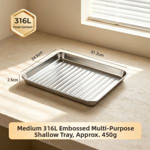 onlycook | 316 Stainless Steel Long Rectangular Baking Tray
