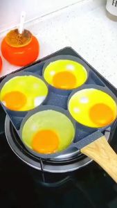 Khuôn Chảo Chiên Rán Trứng Làm Bánh 4 Ngăn 4 Lỗ Chống Dính