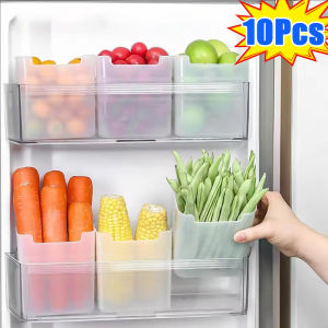 10pcs Transparent Multipurpose Fridge Storage Box / Refrigerator Side Door Food Fresh-keeping box / HouseholdPlastic Container Organizer for Kitchen