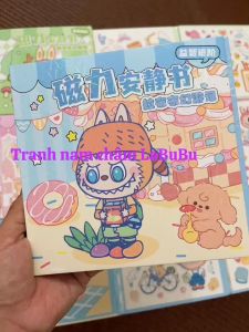 Sổ dán từ tính Labubu Capybara nam châm tranh đồ chơi bóc dán sticker Size lớn