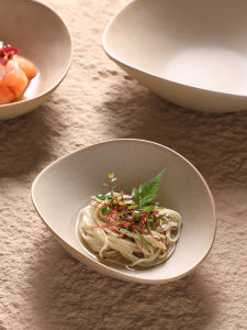 Vintage Unglazed Ceramic Serving Bowl