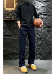 ZHUOCAN | Navy Quick-dry Thin Summer Basketball Casual Pants Mens Tapered Straight Leg