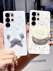 Cute Dog Star Mirror Surface Phone Case Full Cover Protection for Samsung Galaxy S25 Ultra S24 plus S24 Ultra S23 plus S23 Ultra