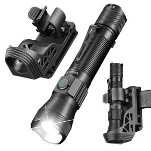 Đèn Pin Chiến Thuật Quân Đội UltraFire E5 1350LM 450M Đèn Pin LED Type-C USB Có Thể Sạc Lại Hợp Kim Nhôm Cấp Quân Sự Chống Nước Chống Sốc