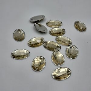 DIAMON RESIN KRISTAL MOTIF OVAL RATA UKURAN 18X25 WARNA BW KUALITAS AA BAGUS KILAU PER LUSIN