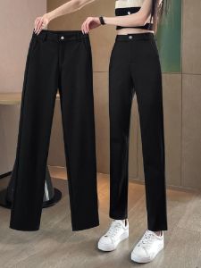 เอวสูงขาตรงลําลองกางเกงผู้หญิงTudaiยี่ห้อฤดูใบไม้ผลิ/ฤดูใบไม้ร่วง/ฤดูร้อน 2024 ใหม่เสื้อผ้าทํางานสไตล์Kความหนาปกติ