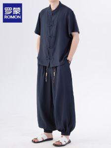 ROMON | Summer Lightweight Chinese Style Retro Set Shirts & Pants