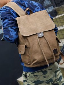 Balo Vải Canvas Thường Ngày Cho Nam Đựng Máy Tính 14 Inch Balo Du Lịch Hành Lý Đeo Hai Vai Cho Học Sinh Trung Học Cơ Sở Và Trung Học Phổ Thông