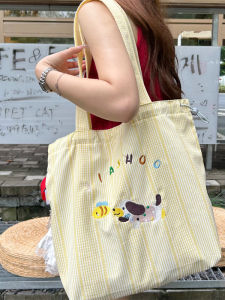 กระเป๋าผ้าใบผู้หญิงสไตล์เกาหลี กระเป๋าสะพายไหล่ขนาดใหญ่ กระเป๋าเดินทางแบบลำลอง กระเป๋าถือแบบถือได้ กระเป๋าผ้าใบ